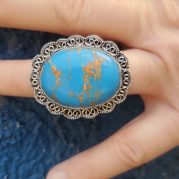 New Copper Turquoise 925 Silver Ring. - Picture 6 of 16
